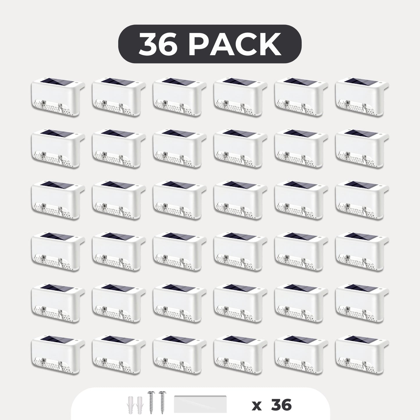 36-pack vita LED solcellslampor utomhus