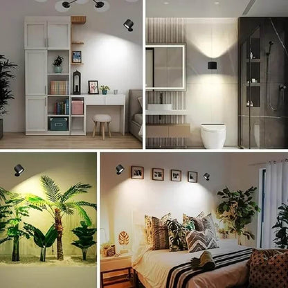 LED vägglampa monterad i sovrum, badrum, vardagsrum och hall