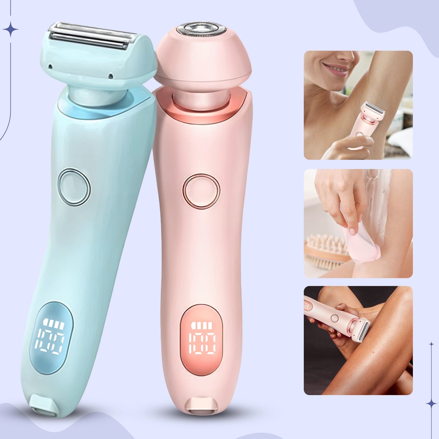 Elektrisk bärbar rakhyvel för våt och torr rakning