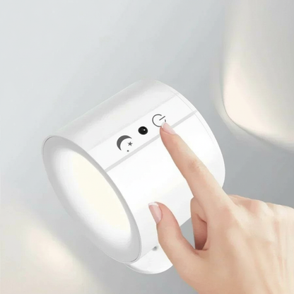 Vit magnetisk LED vägglampa med touchkontroll