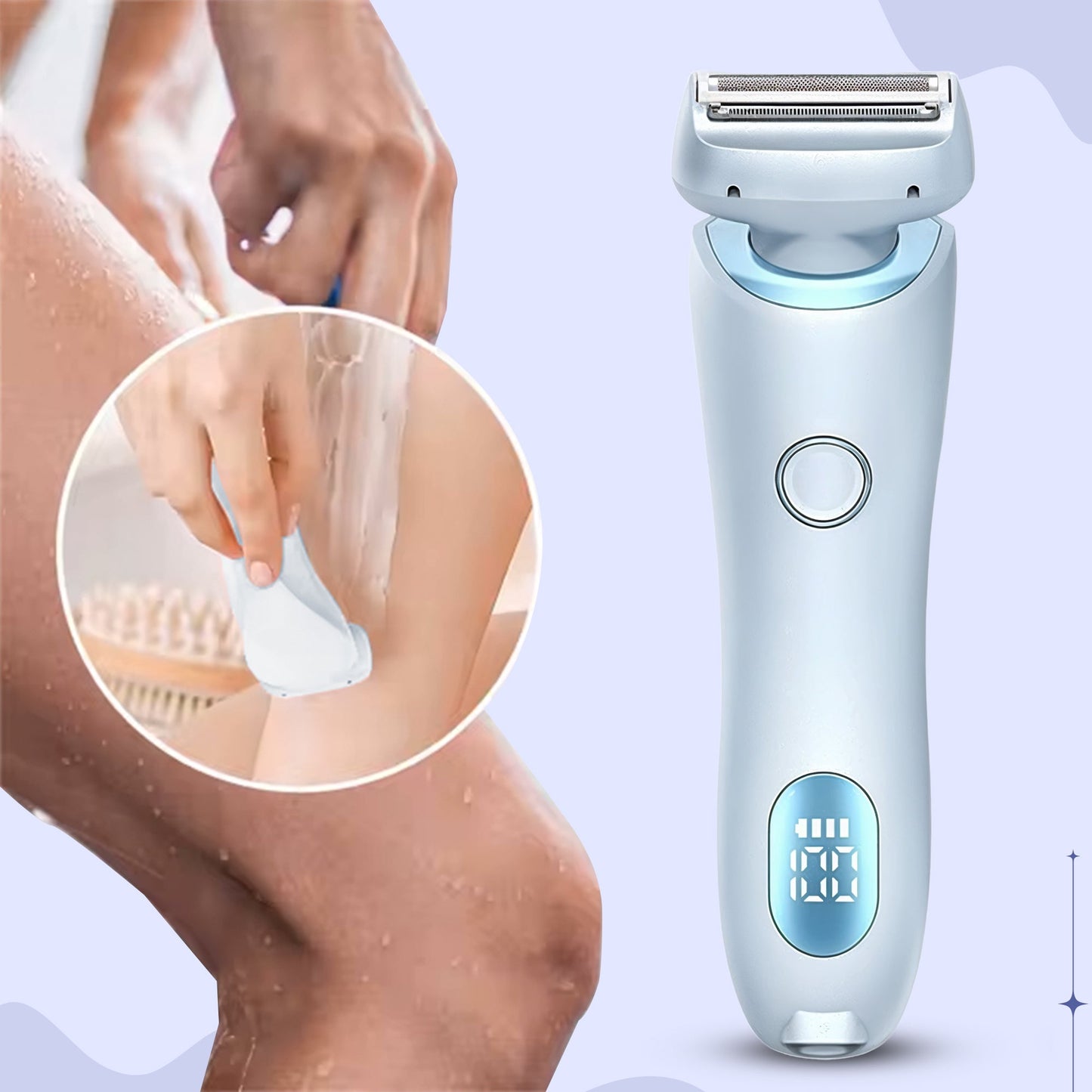 Elektrisk bärbar rakhyvel för våt och torr rakning