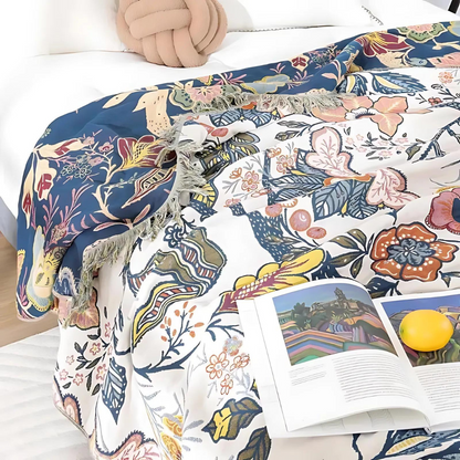 Rustikt och snyggt boho-tryckt filt