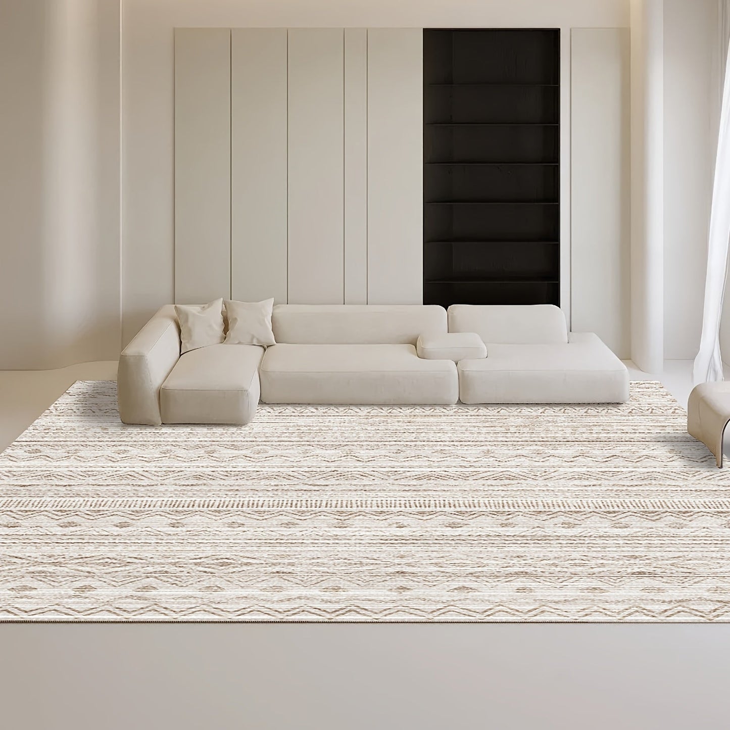 Marockansk och geometrisk mönstrad fyrkantig matta