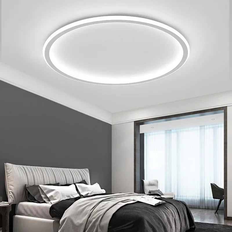Minimalistisk rund LED-taklampa