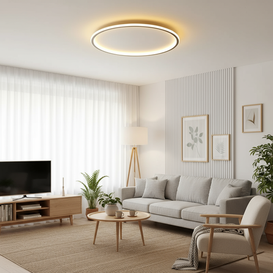 Minimalistisk rund LED-taklampa