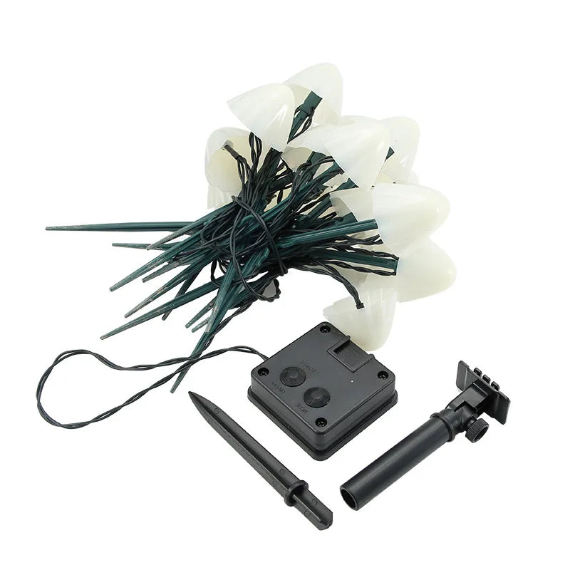 Solcellsdrivna trädgårdslampor med svamp