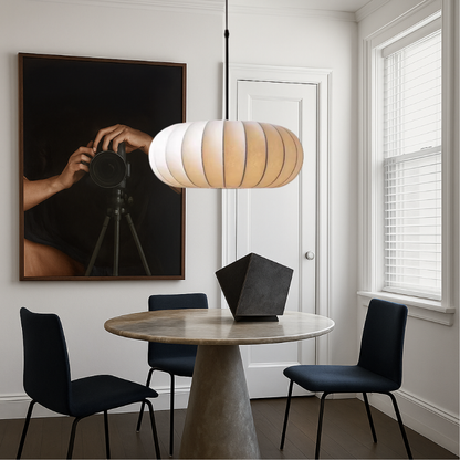 Minimalistisk modern LED-tygpendellampa