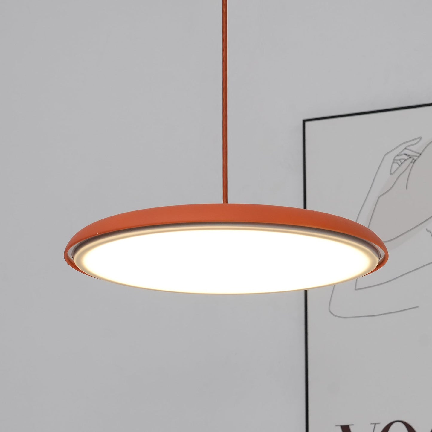 Modern minimalistisk LED-pendellampa i macaronfärger