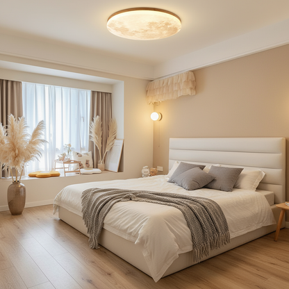 Minimalistisk infälld rund taklampa med månskenor