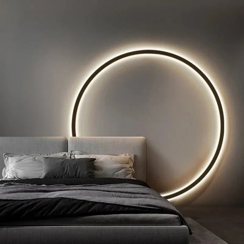 Minimalistisk LED-vägglampa med ring