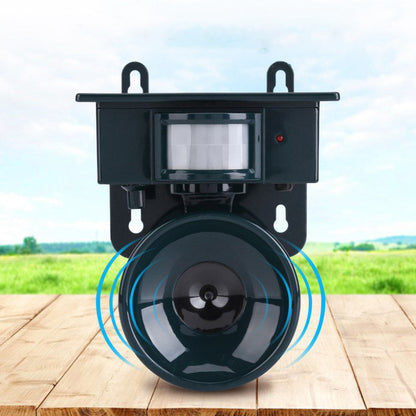 Rörelseaktiverad fågelavskräckare med ljudskrämma