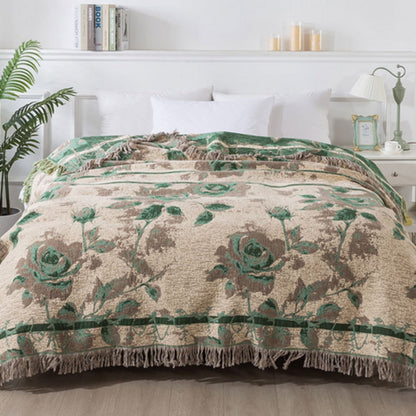 Texturerad blommig filt