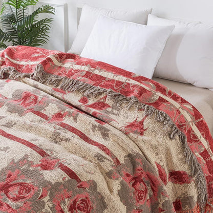 Texturerad blommig filt