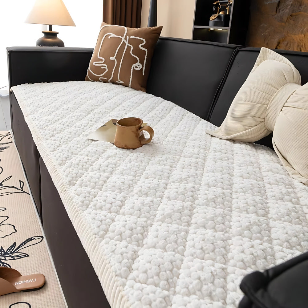 Stickat halkfritt sofföverdrag