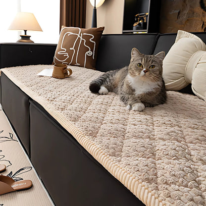 Stickat halkfritt sofföverdrag