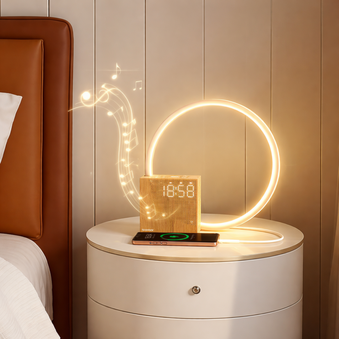 Soluppgångsväckarklocka med touchbordslampa