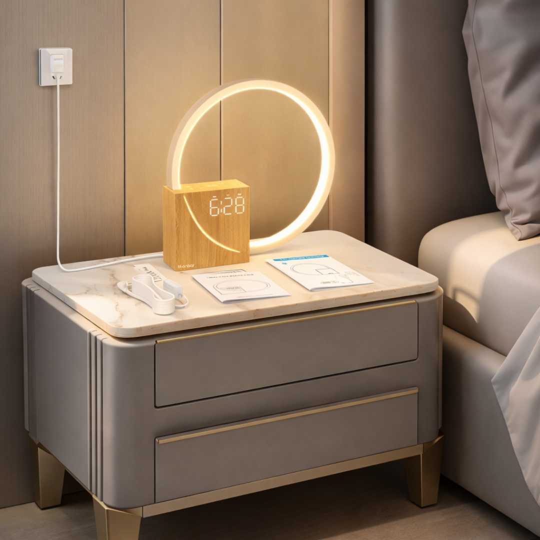 Soluppgångsväckarklocka med touchbordslampa