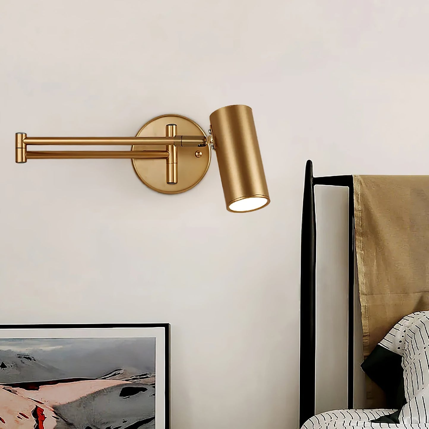 Minimalistisk LED-vägglampa med justerbar arm