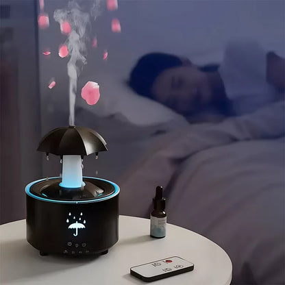 Svart aroma diffusor i sovrumsmiljö