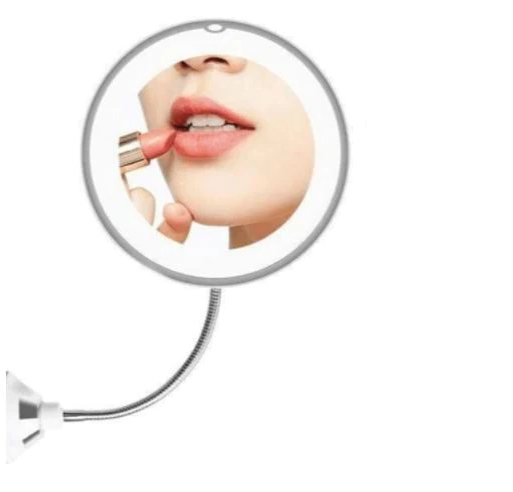 Justerbar flexibel spegel med ljus