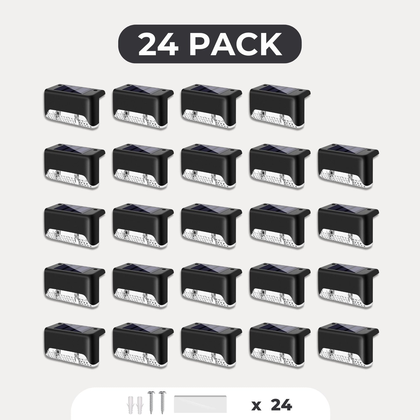 24-pack svarta solcellslampor för utomhusbelysning