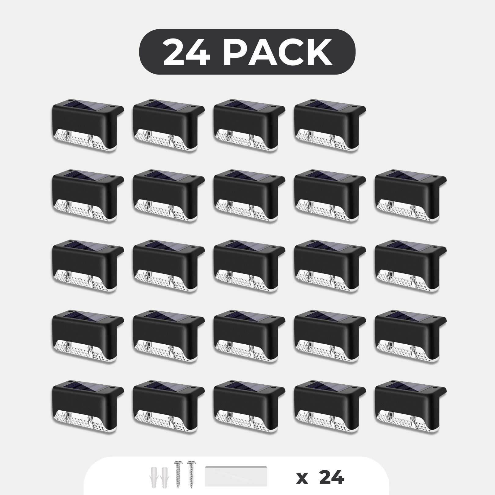 24-pack svarta solcellslampor för utomhusbelysning