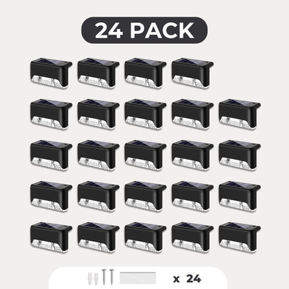 24-pack svarta solcellslampor för utomhusbelysning