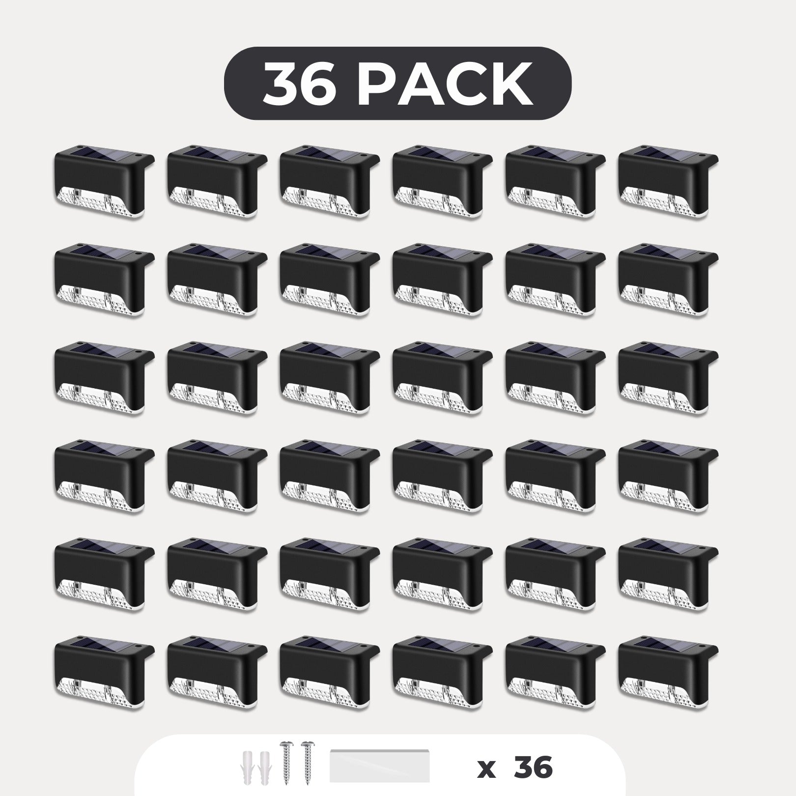 36-pack svarta solcellslampor LED utomhus