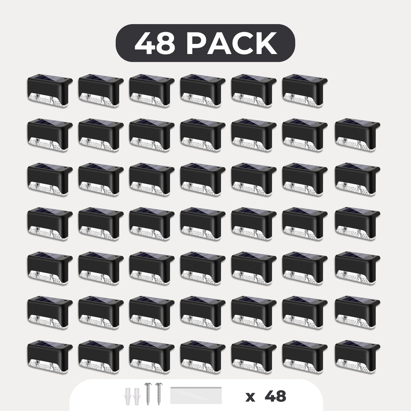 48-pack svarta solcellslampor stor förpackning