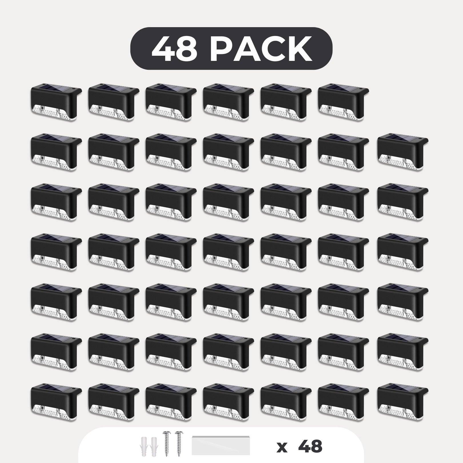 48-pack svarta solcellslampor stor förpackning