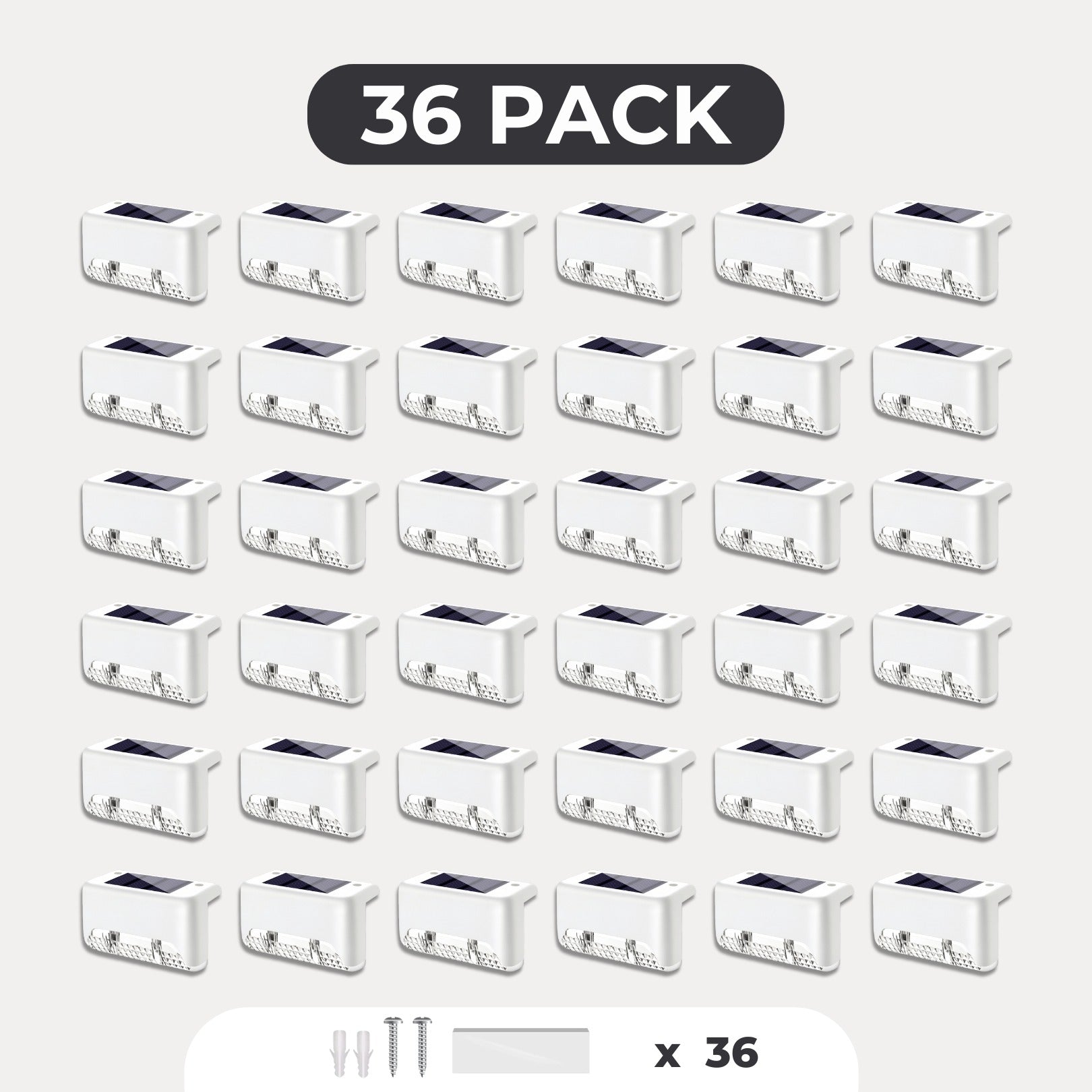 36-pack vita LED solcellslampor utomhus
