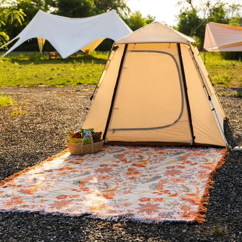 Rustik blommig boho-filt