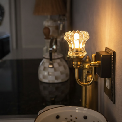 Vintage vägglampa plug-in nattlampa